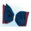 Pom Bow  Hair Bow - Burgundy Red/Navy Blue/White
